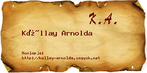Kállay Arnolda névjegykártya